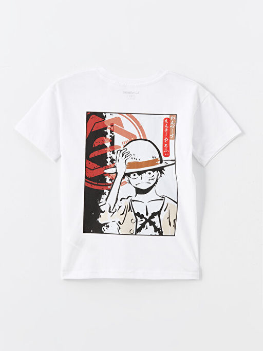 Bisiklet Yaka One Piece Bask?l? Erkek ?ocuk ?ortlu Pijama Tak?m? - Waikiki фото 3