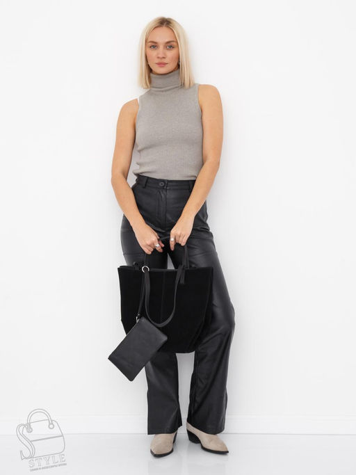 Сумка женская кожаная 2403YF black Polina&Eiterou