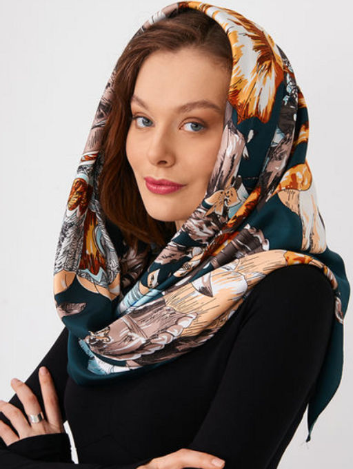 Большой, мягкий, тонкий и очень нежный двусторонний платок с рисунком. - Tantino фото 16