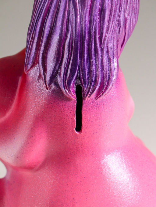 Копилка для денег Лошадь с сердцем, гипс, 24 см, розовый