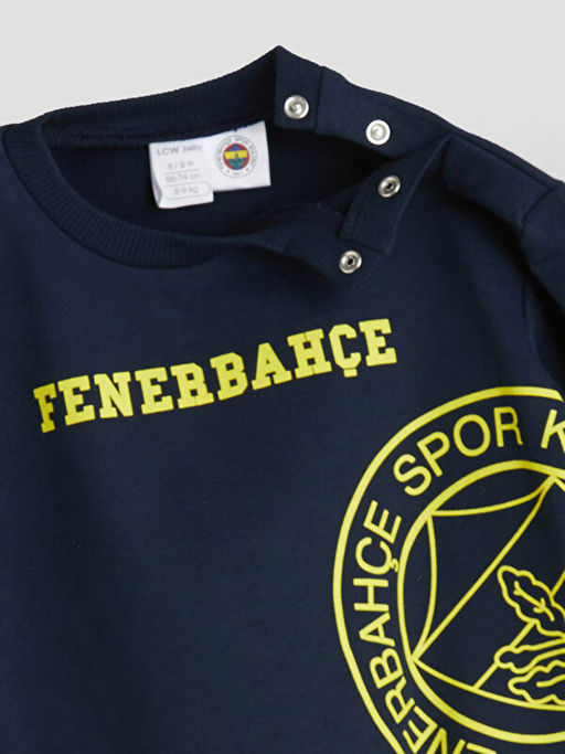 Bisiklet Yaka Fenerbah?e Bask?l? Erkek Bebek Sweatshirt ve E?ofman Alt 2li