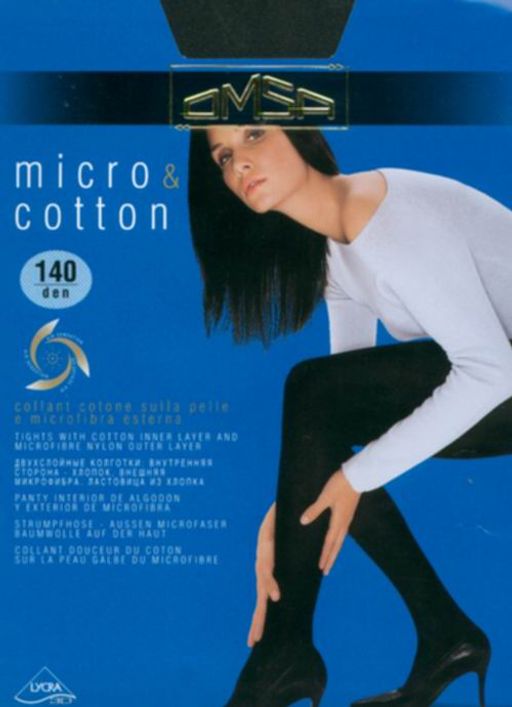 Micro & Cotton 140 (50/5)** - nero - Omsa фото 2