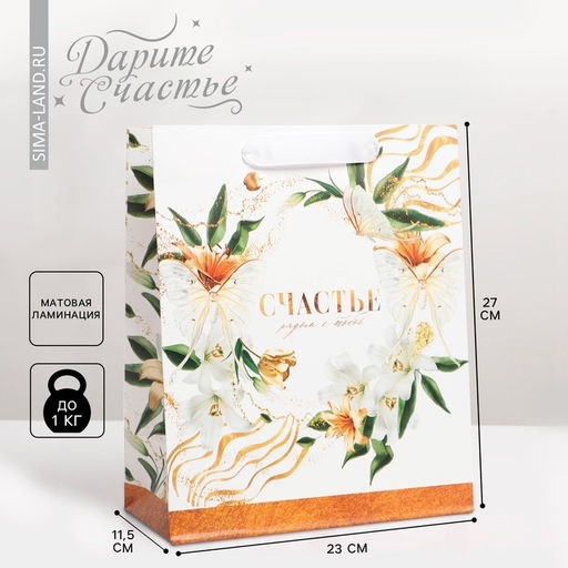 Цена за 2 шт. Пакет подарочный ламинированный, упаковка, «Хорошего настроения», ML 23×27×11.5 см