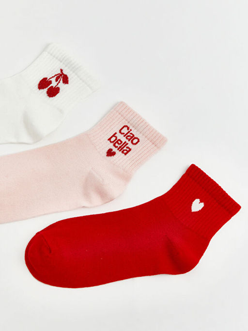 Bask?l? Kad?n Soket ?orap 3l?