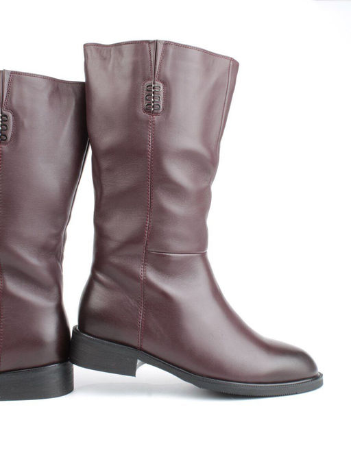 02-FI919-2M BROWN Сапоги зимние женские (натуральная кожа, натуральный мех) - Фабричный китай фото 14