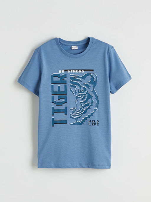 Bisiklet Yaka Bask?l? Erkek ?ocuk Pijama Tak?m