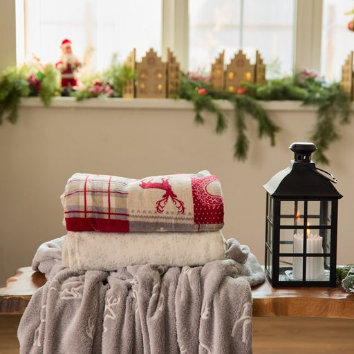 Плед светящийся в темноте «Этель. Олени», 200×220 см, корал-флис 220 г/м²