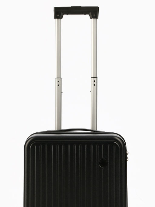 Чемодан на колёсах маленький 44 л (S), на молнии, кодовый замок, 4 колеса, чёрный