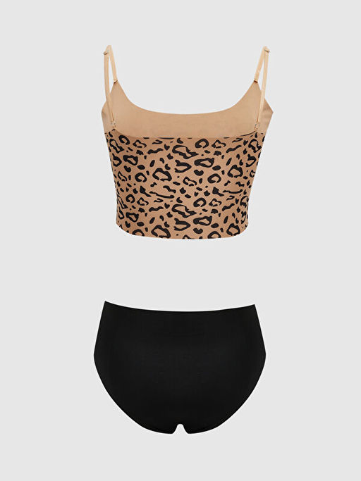 Leopar Desenli Bralet ve K?lot Tak?m?