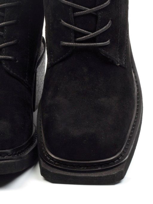 04-E21W-2B BLACK Ботинки зимние женские (натуральная замша, натуральный мех) - Фабричный китай фото 15