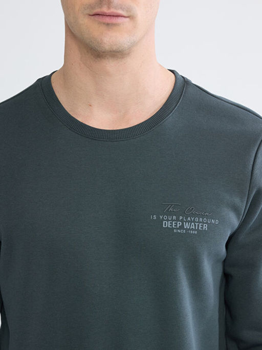 Bisiklet Yaka Erkek Kal?n Sweatshirt