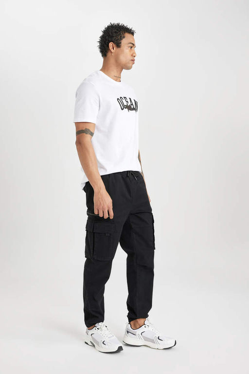 Брюки из габардина Regular Cargo Jogger с карманами-карго - Defacto фото 3