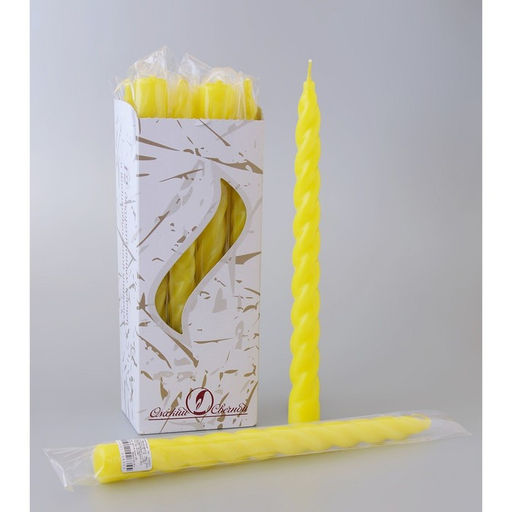 Цена за 2 шт. Свеча витая, 2.3×24.5 см, 5 ч, 50 г, жёлтая