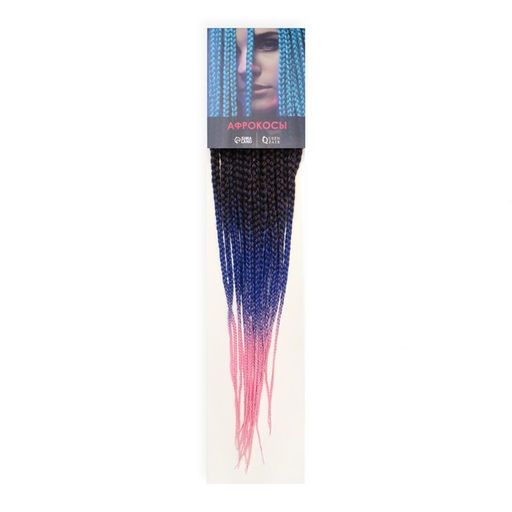 SIM-BRAIDS Афрокосы, 60 см, 18 прядей (CE), цвет русый/светло-розовый/голубой(#FR-33) - Queen fair фото 5