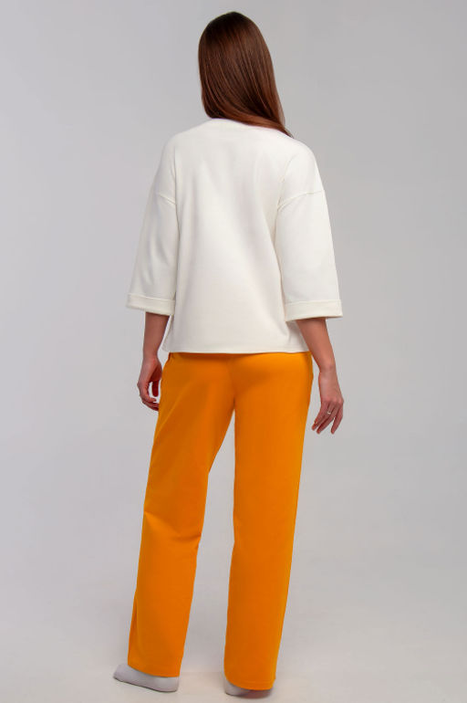 Арт. 10808 Пижама с брюками 44-52 (5 шт) Цвет:верх-молочный,низ-горчица - Калинка фото 4