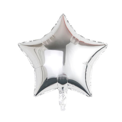 Цена за 2 шт. Воздушный шар фольгированный 18" «Звезда-серебро»