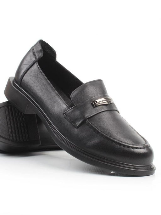 03-DHL206-1 BLACK Лоферы женские (натуральная кожа)