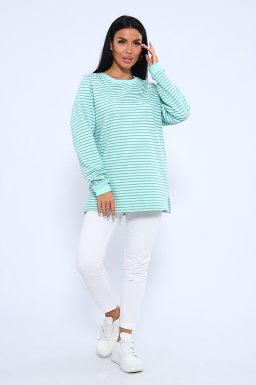 Свитшот 375709 в полоску повседневный трикотажный