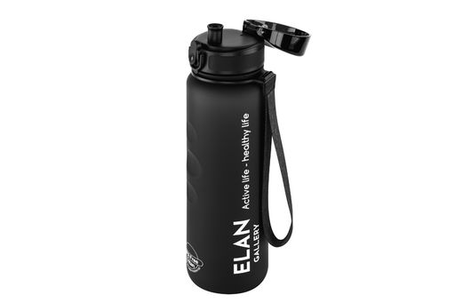 Бутылка для воды 1000 мл 7,8*7,8*28,5 см "Style Matte" с углублениями д/пальцев черная