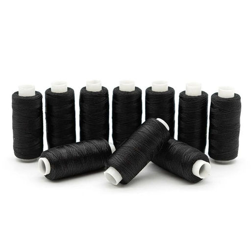 Нитки швейные аримированные, черные, 30 катушек в наборе, 1х200м