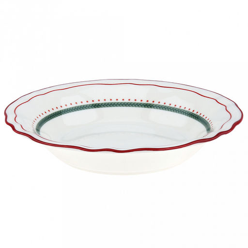 Карельская брусника Тарелка глубокая фарфоровая д180мм, h35мм, 400мл, с деколью, отводка, волнистый край, белый (Китай) - Домашняя мода фото 2