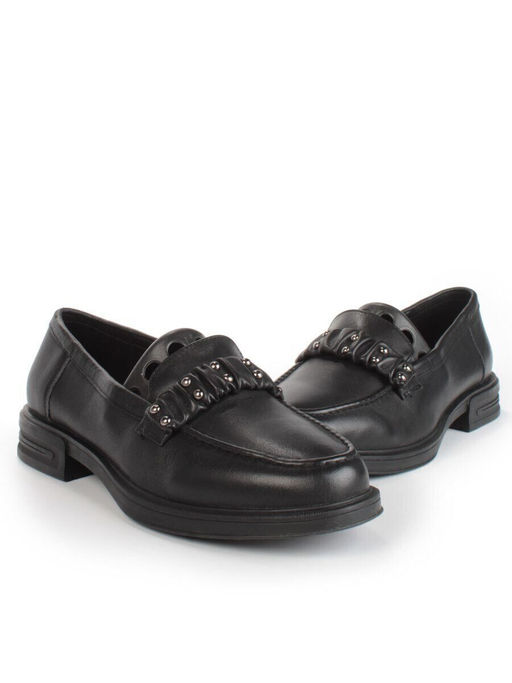 03-DYL140-1 BLACK Лоферы женские (натуральная кожа)