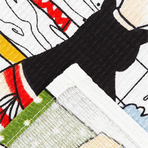 Цена за 2 шт. Полотенце кухонное Доляна Котик на кухне 35х60 см, 100% хл, 160г/м2  фото 4