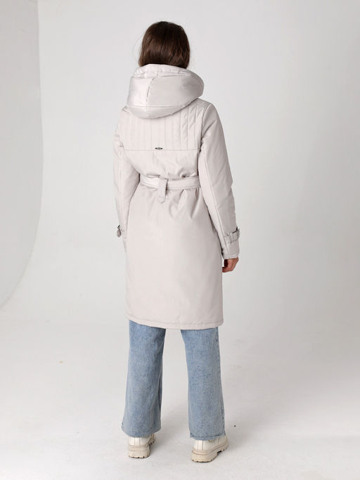 24332 Полупальто дем. серо-розовый - Dizzyway фото 9