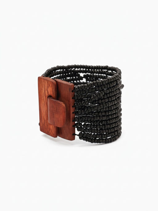 Браслет плетёный, 20×5 см, чёрный