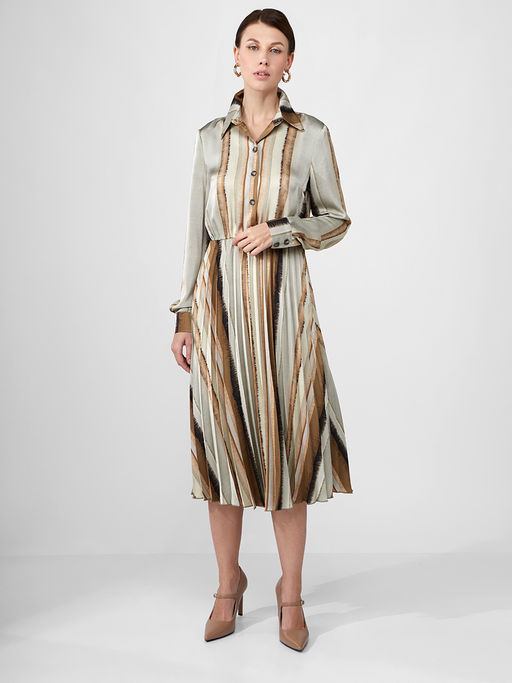 Платье из принтованной атласной ткани - Tantino фото 6