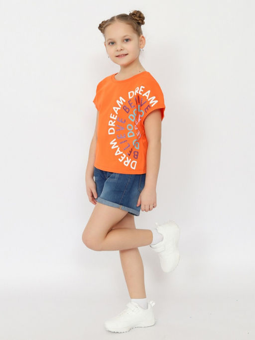 CRB wear/CSKG 63812-29-408 Футболка для девочки,оранжевый/Ex.Cherubino фото 2