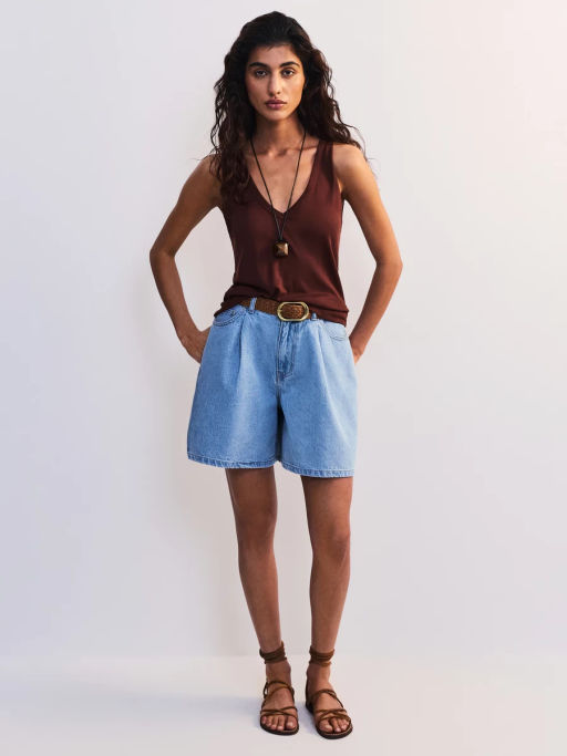 Джинсовые шорты со складками ZR2605092325-102 / Zarina