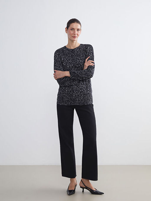 Bisiklet Yaka Desenli Bluz