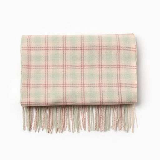 Шарф зимний с кистями MINAKU 65*180 + 8 см клетка  фото 3