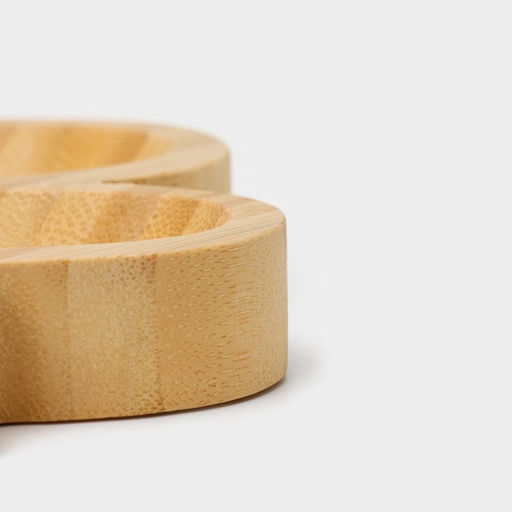 Менажница Доляна Цветок, 19.5?19.5 см, 4 секции, бамбук