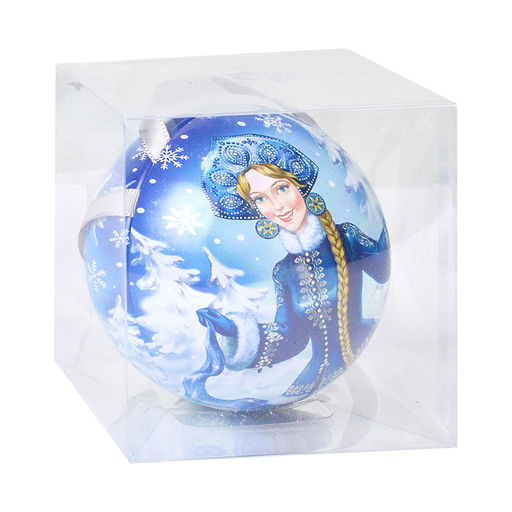 Новогоднее подвесное украшение "Внучка Деда Мороза", 6,8см, метал. шар с предсказанием (5 шт)