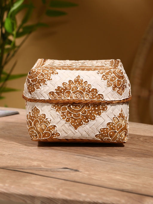 Корзинка плетёная «Манадо», 16×16×12 см, бамбук, светлая