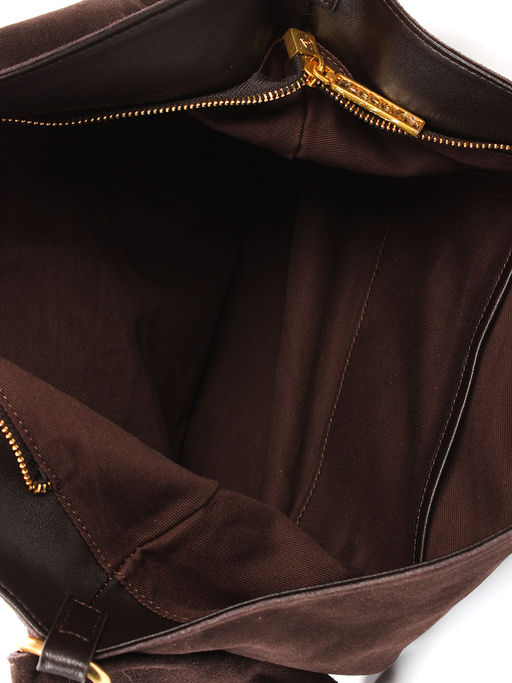 LACCOMA сумка M1048-коричневый натуральная замша хлопок  фото 4