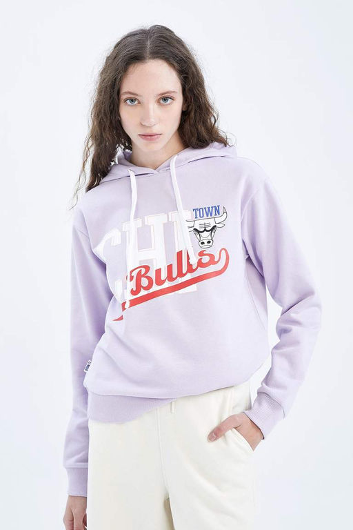 DeFactoFit Толстовка стандартного кроя с капюшоном NBA Chicago  фото 5