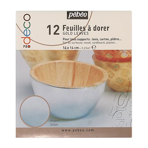 PEBEO Набор листовой потали 14 x 14 см 12 шт. 1.5 г 094209 под серебро
