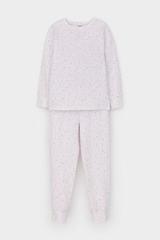 К 1587/нежно-лавандовый,лепестки цветов пижама дет