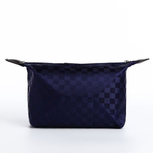 Косметичка простая на молнии, «Шахматная доска», тёмно-синяя