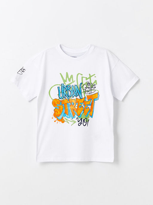 Bisiklet Yaka Bask?l? K?sa Kollu Erkek ?ocuk ?ortlu Pijama Tak?m? - Waikiki фото 2