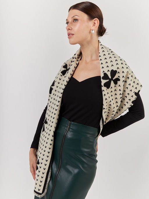 в СОСТАВЕ ШЕРСТЬ и КАШЕМИР Большой, мягкий, теплый однотонный двусторонний палантин. - Tantino фото 3