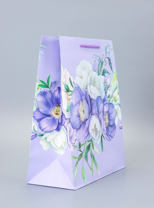 Цена за 2 шт. Пакет подарочный ламинированный Фиолетовая магия 26?12?32 см