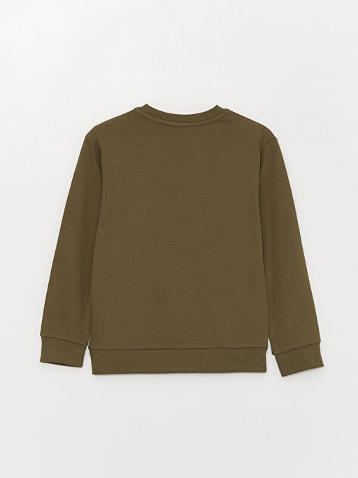 Bisiklet Yaka Bask?l? Uzun Kollu Erkek ?ocuk Sweatshirt ve E?ofman Alt? - Waikiki фото 3