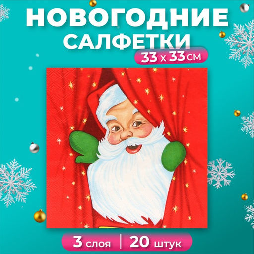 Цена за 3 шт. Салфетки бумажные Home Collection Classic Новогоднее представление, 3 слоя, 33?33 см, 20 шт.