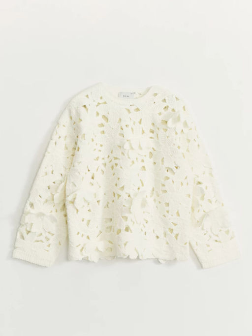 Фактурный джемпер с объёмными цветами / Zarina