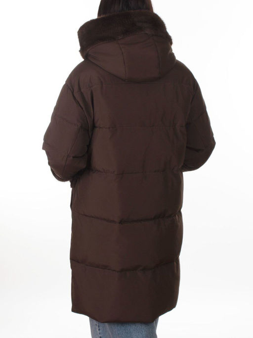 6093 BROWN (COFFEE) Куртка зимняя женская оверсайз (200 гр. холлофайбер)