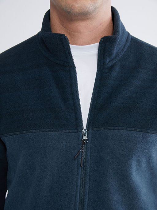 Dik Yaka Polar Erkek Fermuarl? Sweatshirt